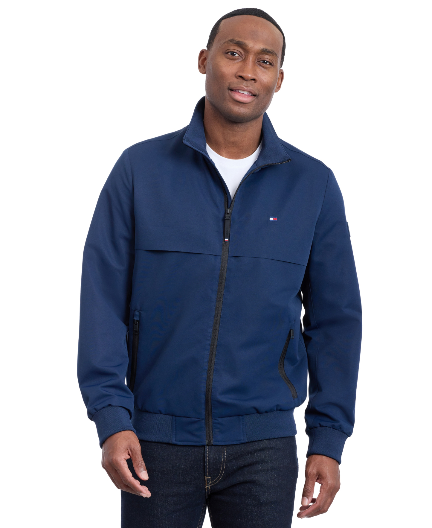 Tommy Hilfiger Men's Water Resistant Boating Regular-Fit Jacket - Navy