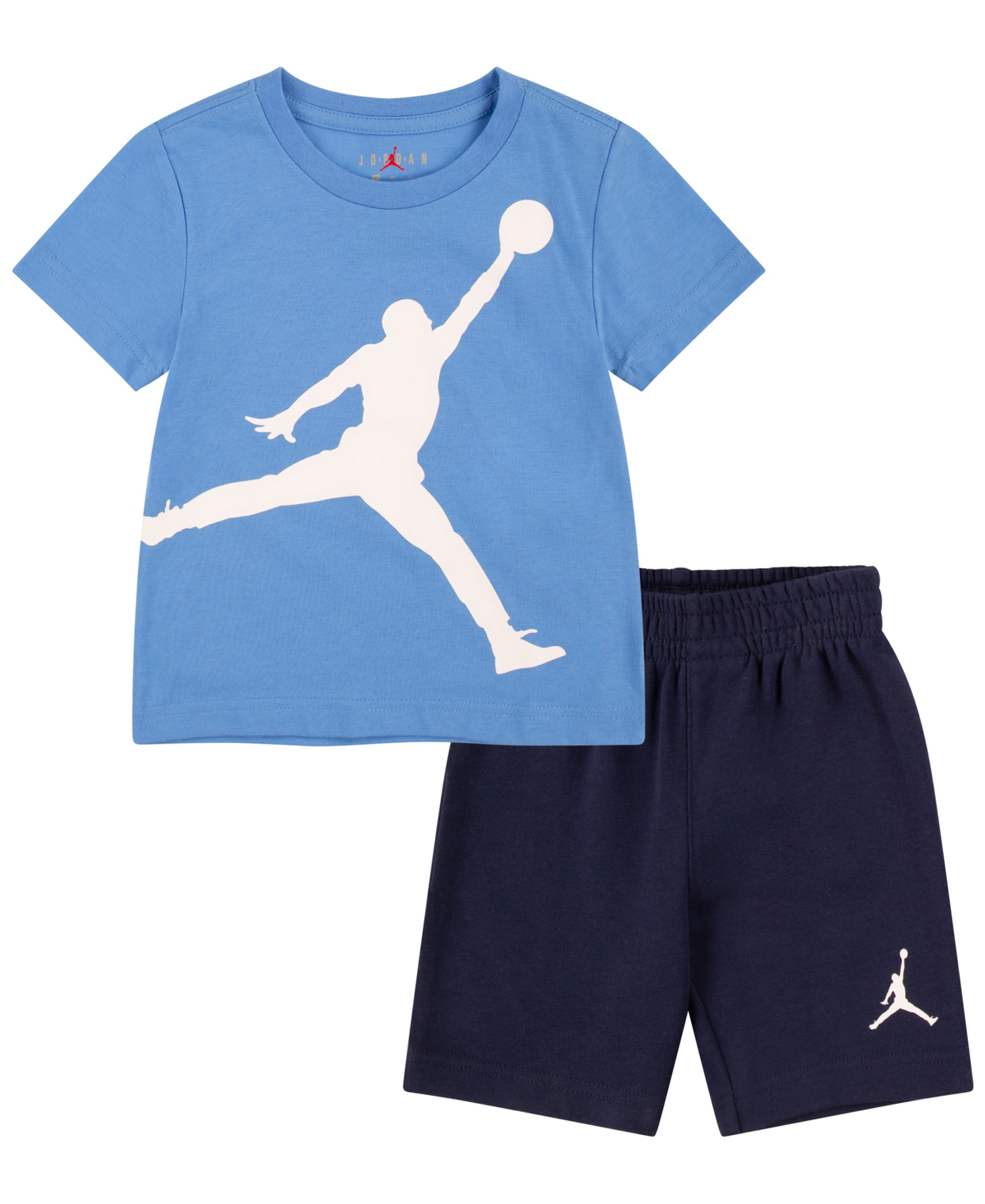 Jordan Boys' 2T-4T Jumbo Jumpman T-Shirt and Shorts, 2-Piece Set - Midnight Navy/Black