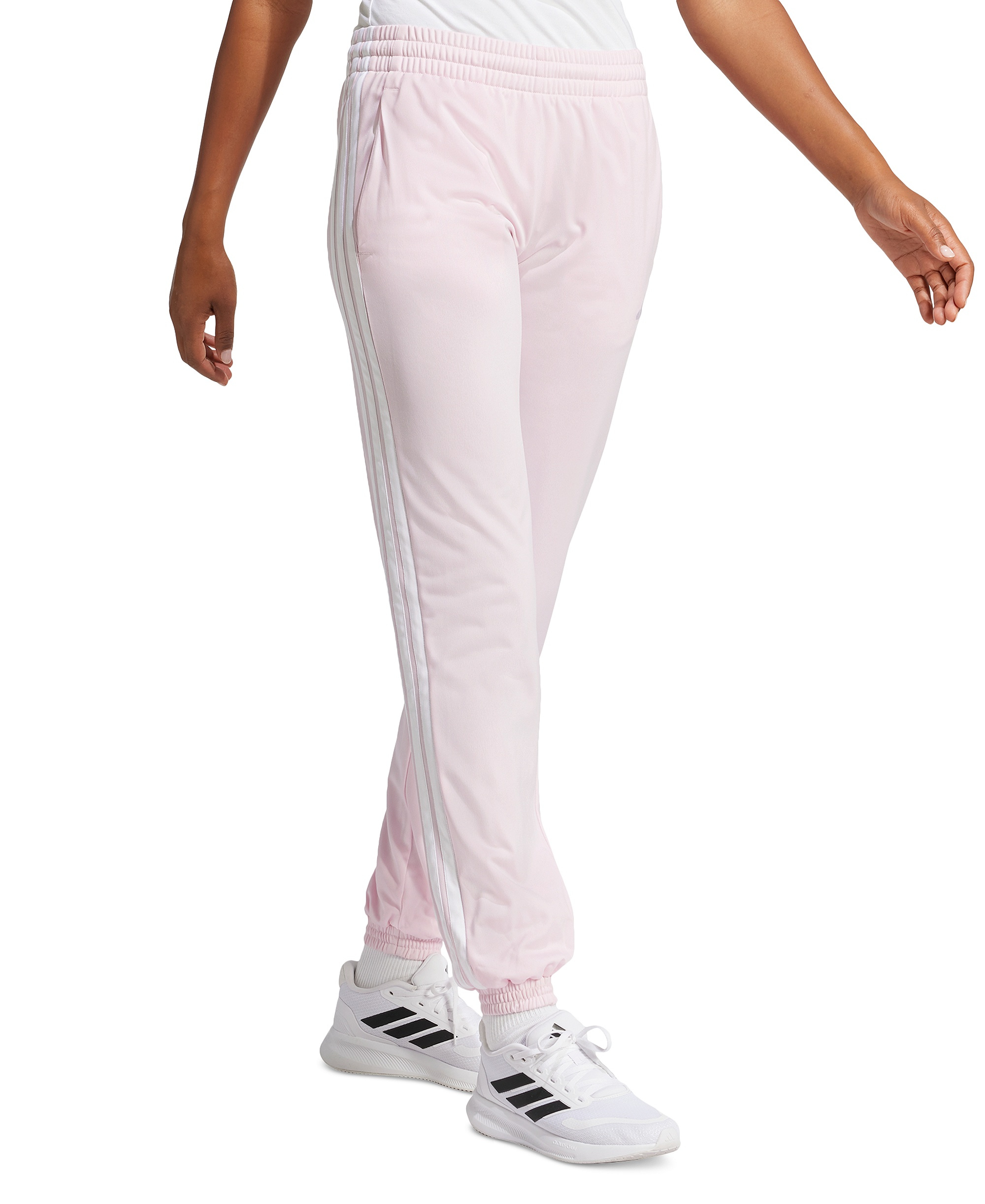 adidas Women's Tricot 3-Stripes Track Pants - Clear Pink