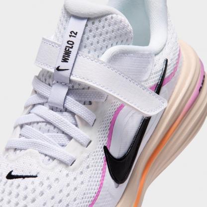 Little Kids' Nithtke Winflo 12 Road Running Shoes - White/Light Magenta/Chalk/Black - Detail shot