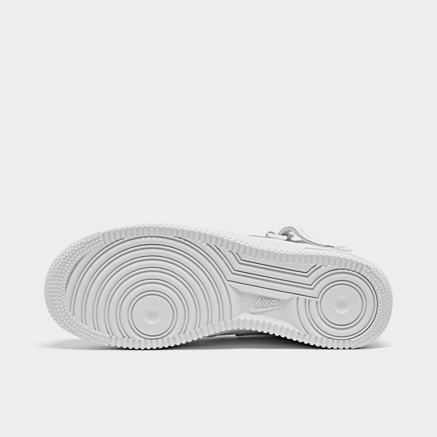 Big Kids' Nithtke Air Force 1 MId '07 LE Casual Shoes - White/White - Bottom view