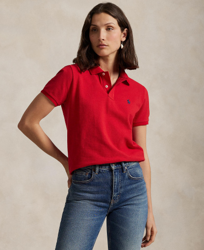 Polo Ralph Lauren Women's Classic-Fit Mesh Polo Shirt - Red