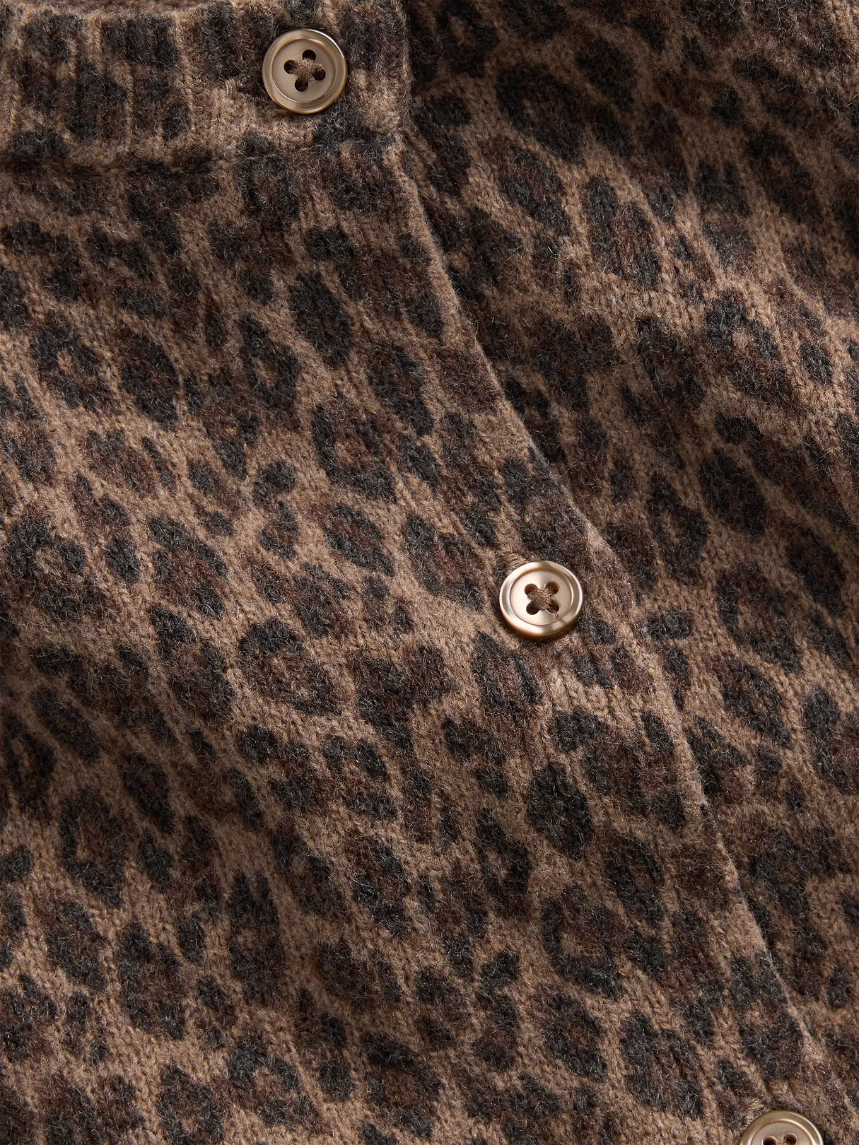 CashSoft Crop Cardigan - Brown leopard print