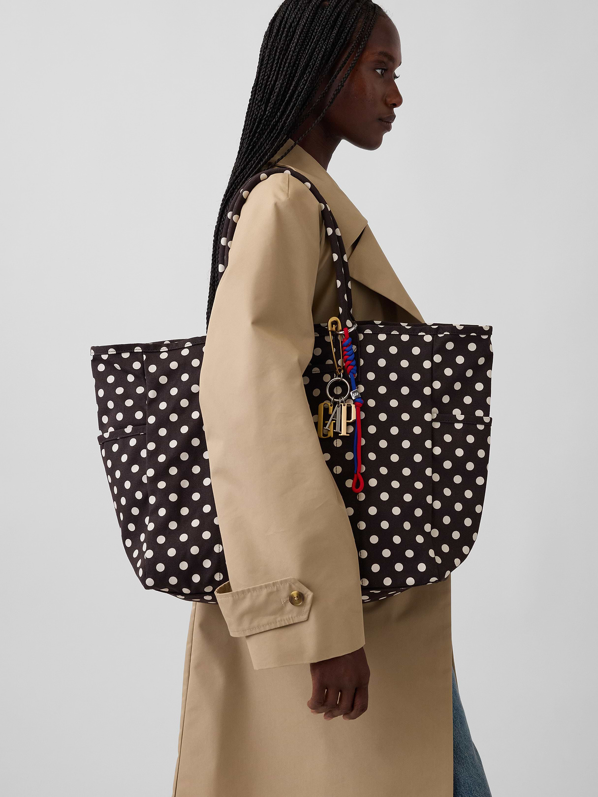 Mini Canvas Favorite Tote - Brown dot