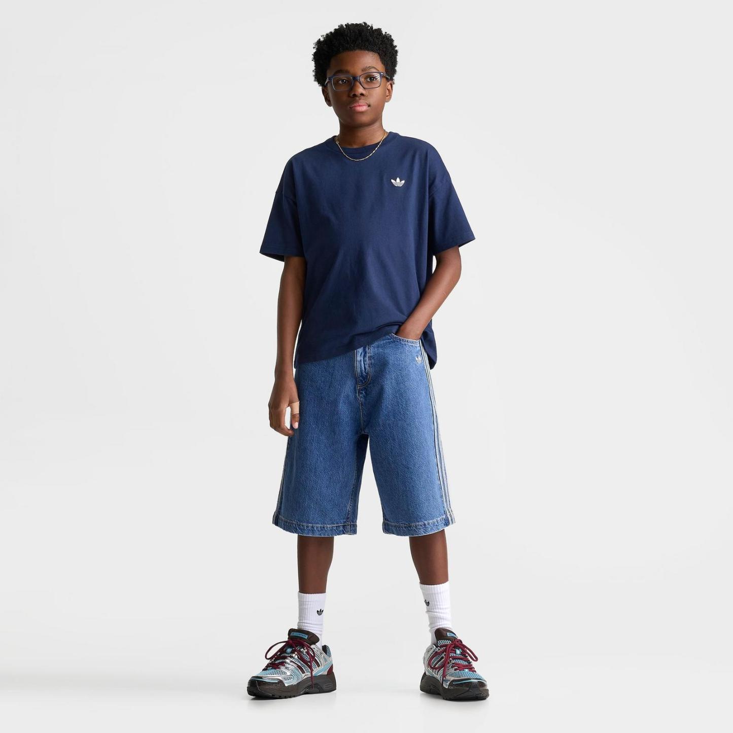 Big Kids' adidas Originals Denim Shorts - Antique Wash Denim - view 2