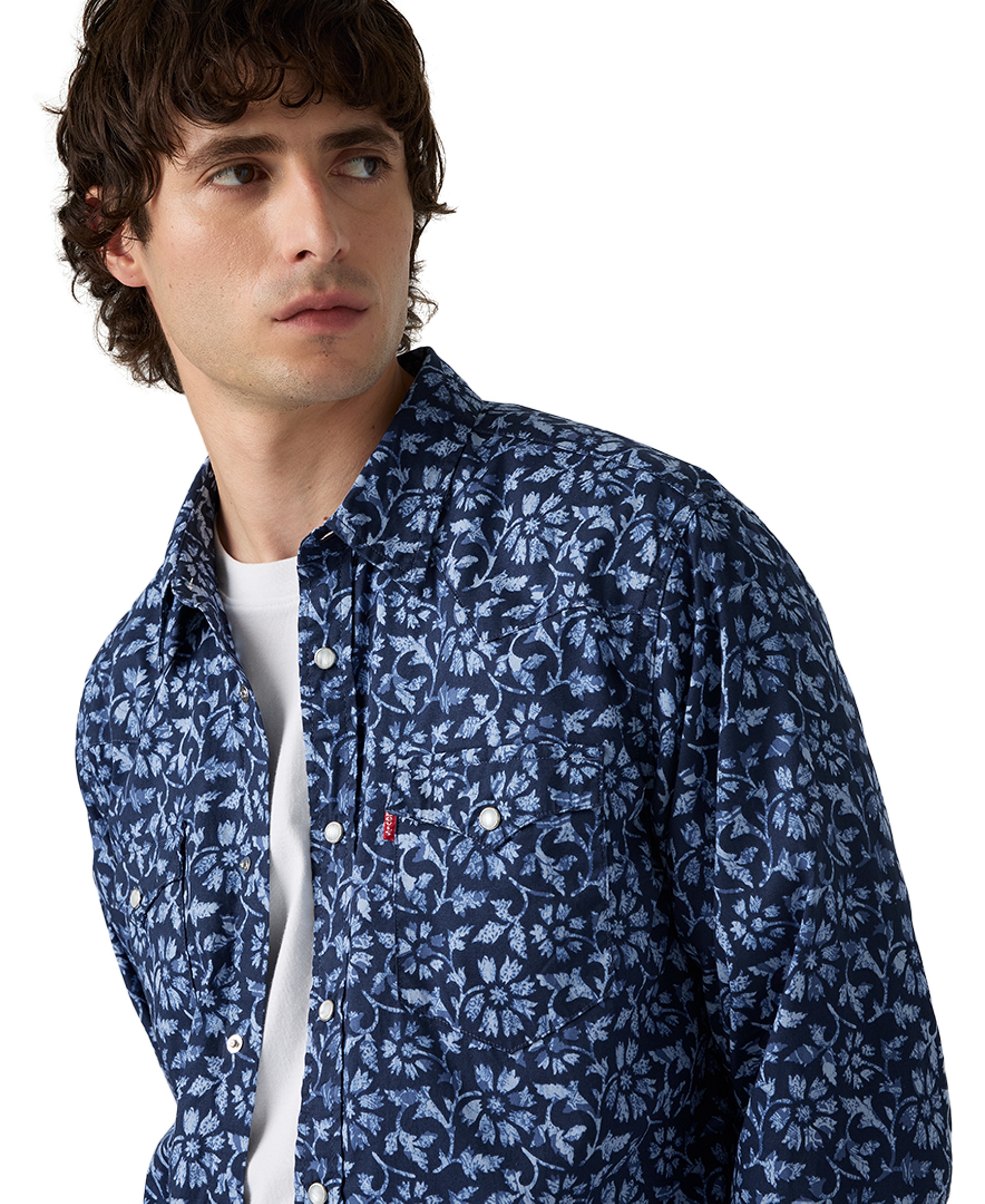 Levi's Men's Regular-Fit Western Shirt - Floral Dress Blue