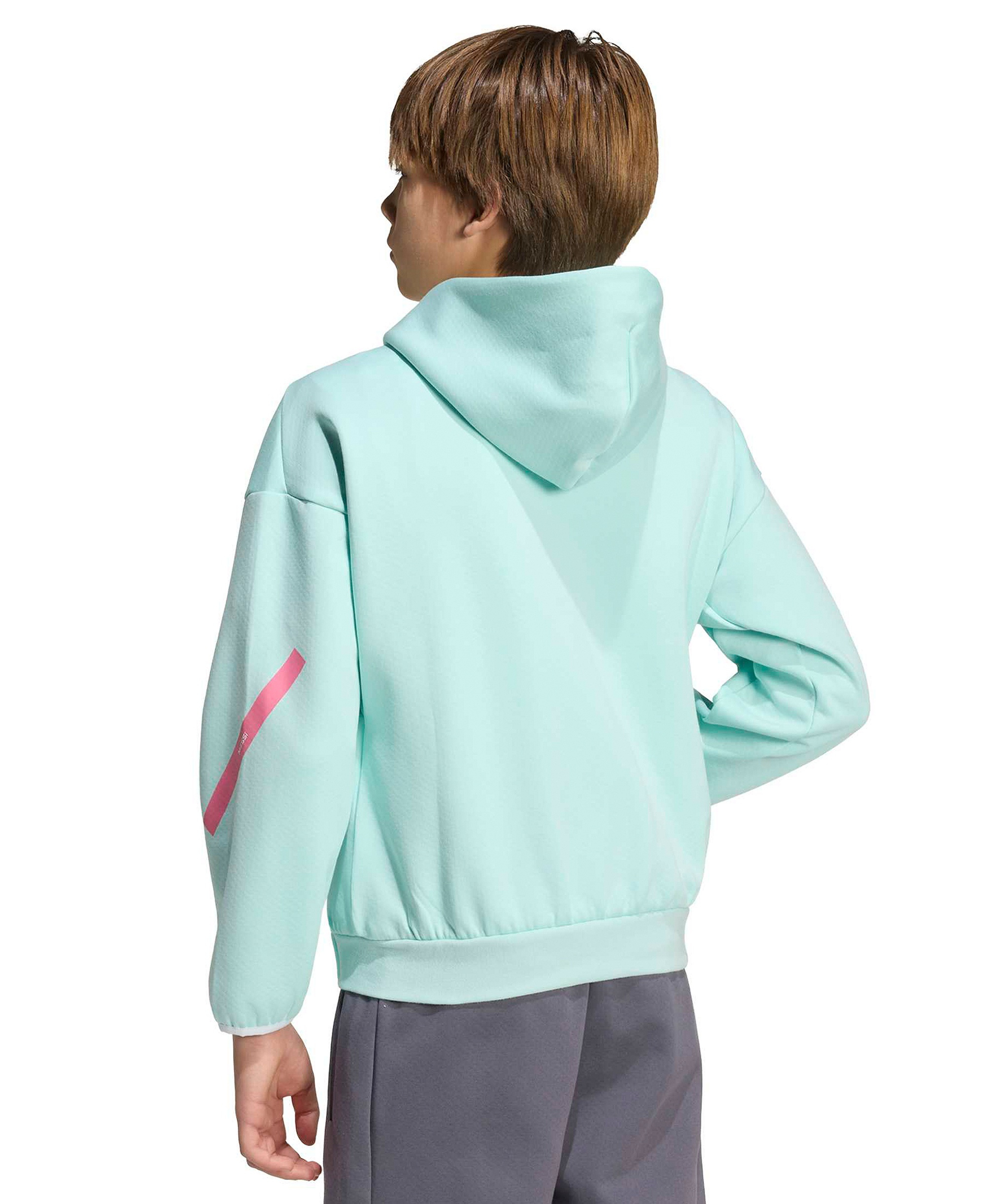 adidas Boys' and Girls' 6-20 Messi Z.N.E. Soccer Hoodie - Semi Flash Aqua