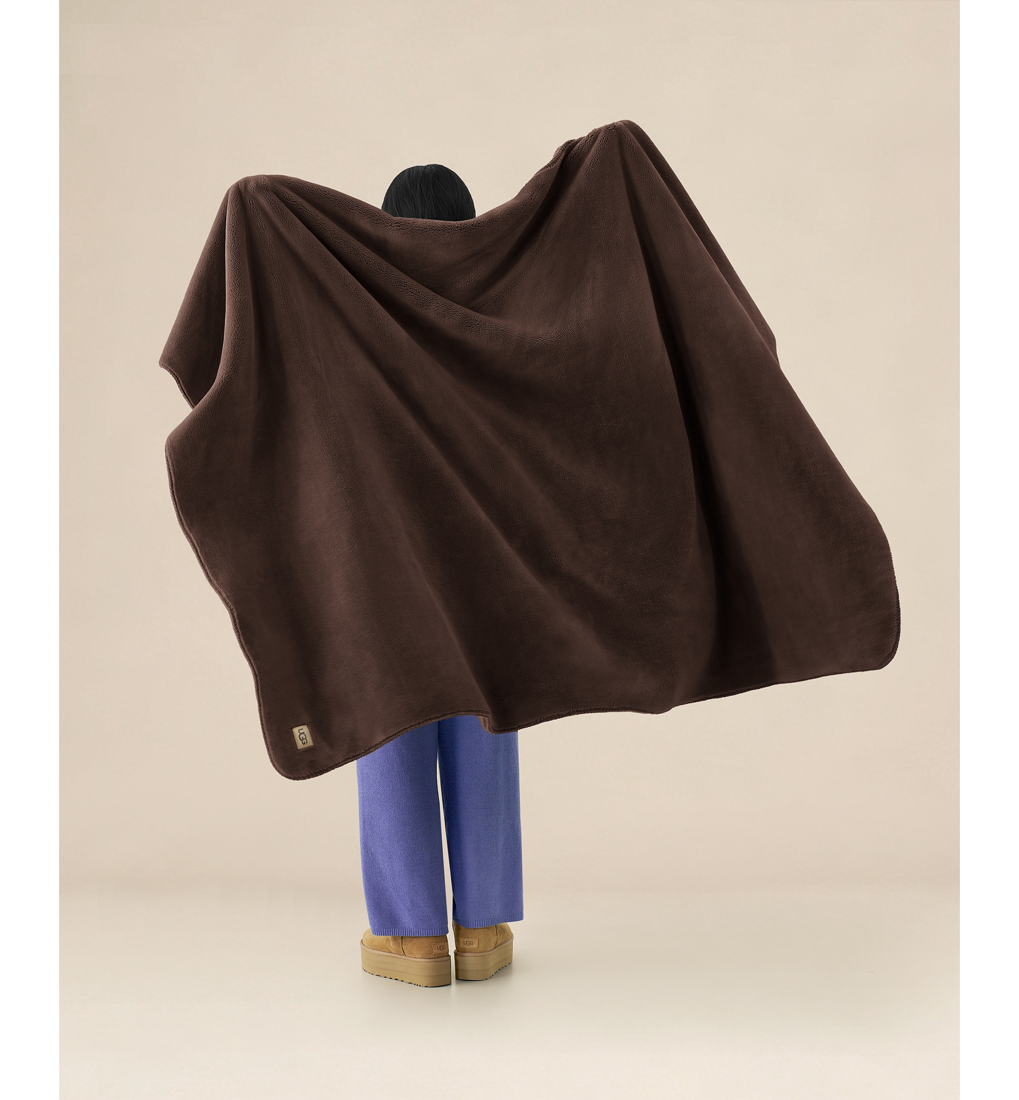 UGG® Saige Plush Throw, 50" x 70" - Burnt Cedar