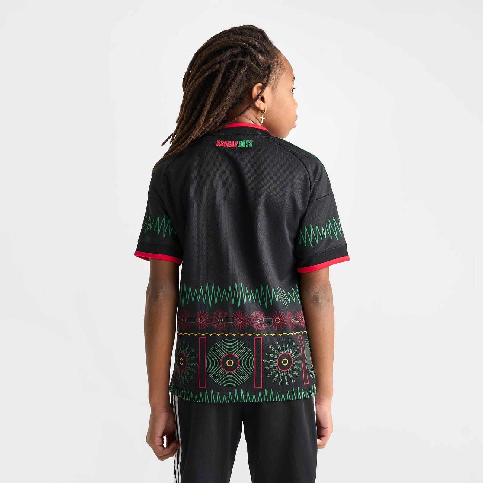 Big Kids' adidas x Bob Marley Jamaica 26 Away Replica Soccer Jersey - Black - view 4