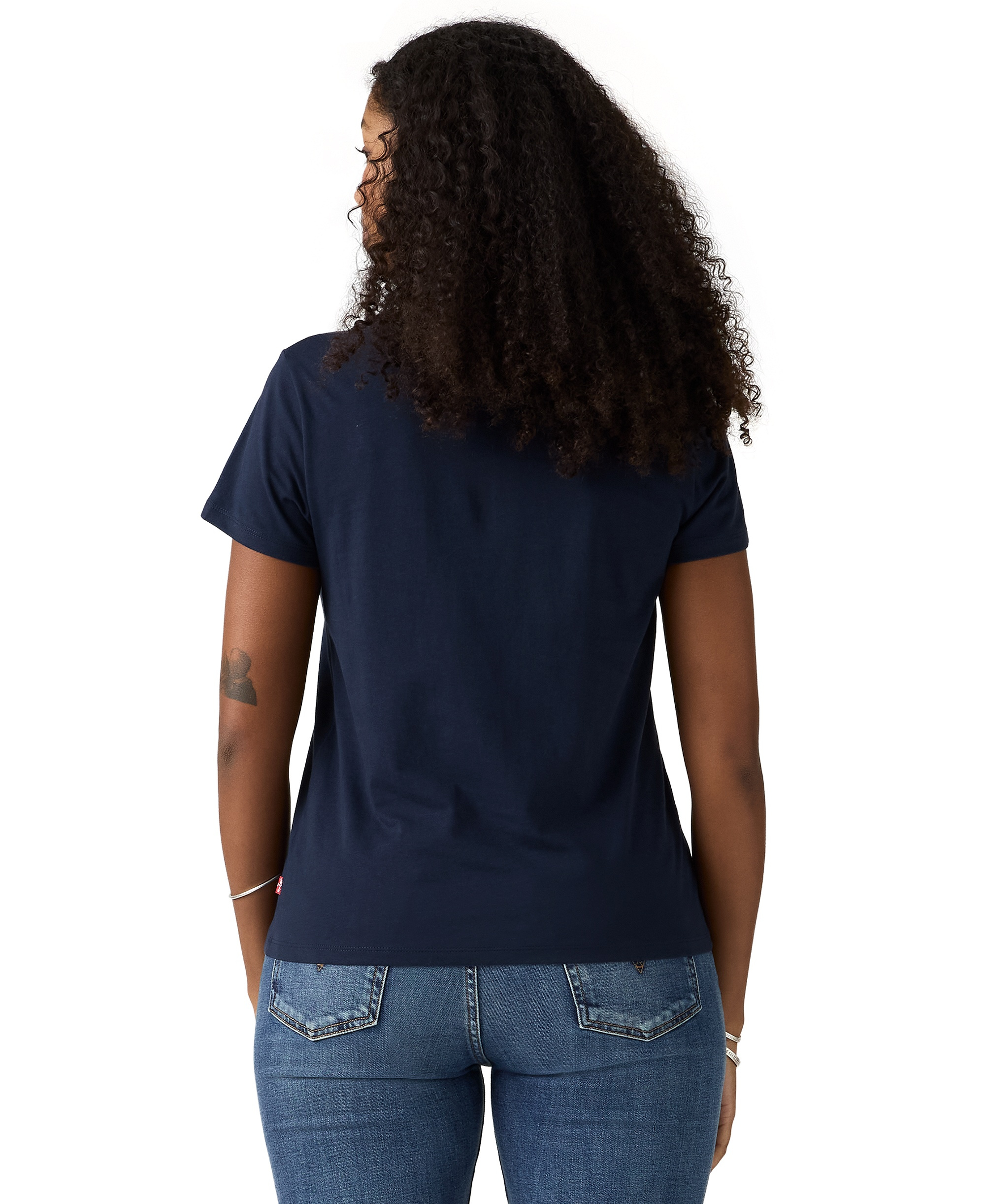 Levi's Women's Perfect Graphic Logo Cotton T-Shirt - Emb Rose Bw Navy Blazer
