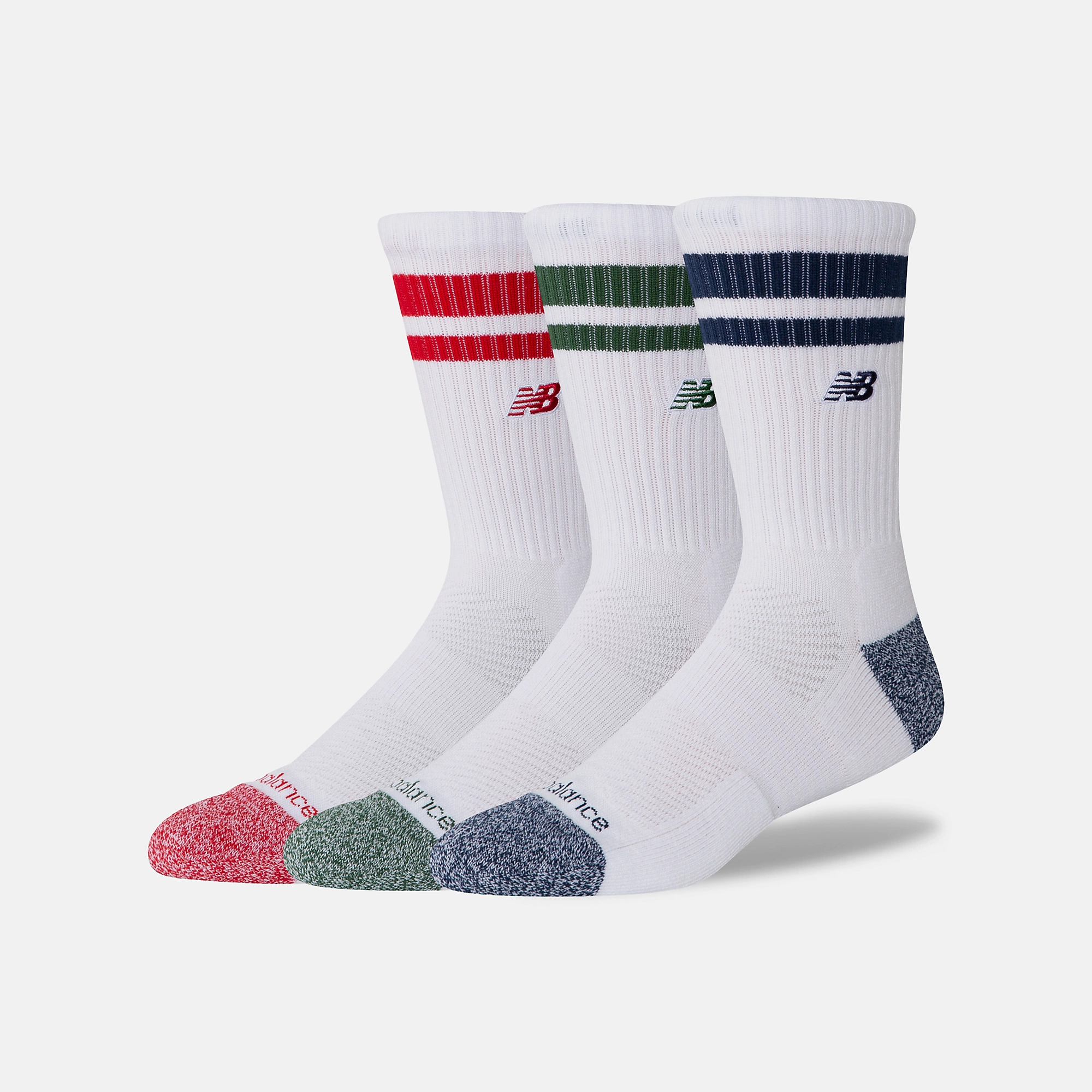 New Balance Active Premium Stripe Crew Socks 3 Pack, LAS35210AS1
