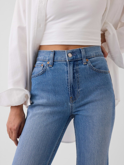 High Rise ’90s Slim Straight Crop Jeans - Medium wash