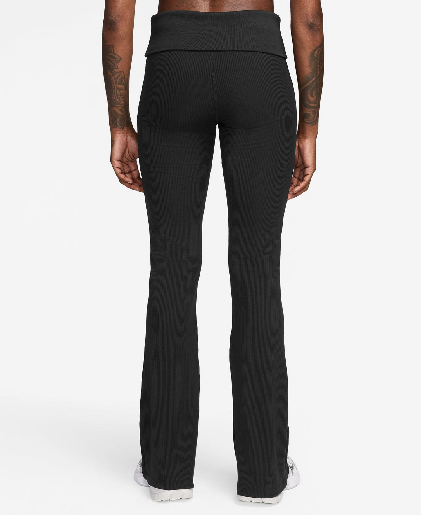 Nike Women's Sportswear Chill Knit Mid-Rise Tight Ribbed Pants - Black/white