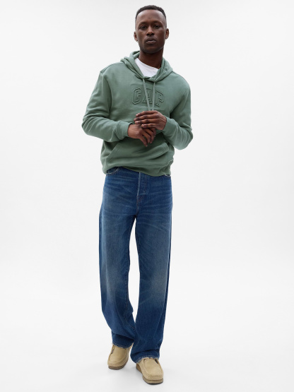 Adult VintageSoft Arch Logo Hoodie - balsam green