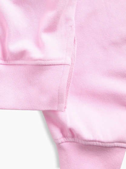VintageSoft Terry Oversized Wedge Side-Slit Sweatshirt - Light pink