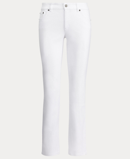 Lauren Ralph Lauren Mid-Rise Straight Jean, Regular and Short Lengths - White