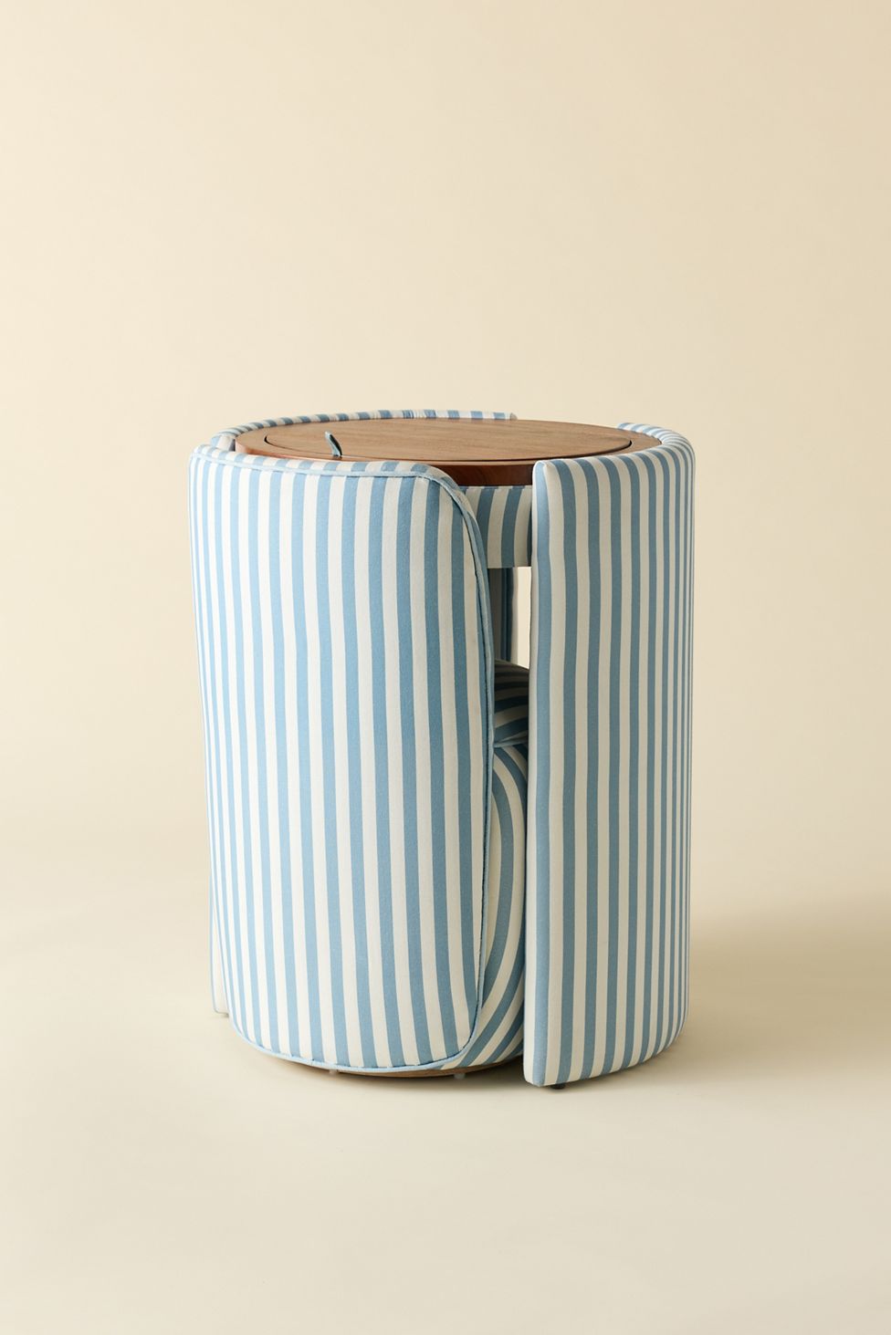 Jane Upholstered Vanity & Stool Set - Blue Stripe - view 3