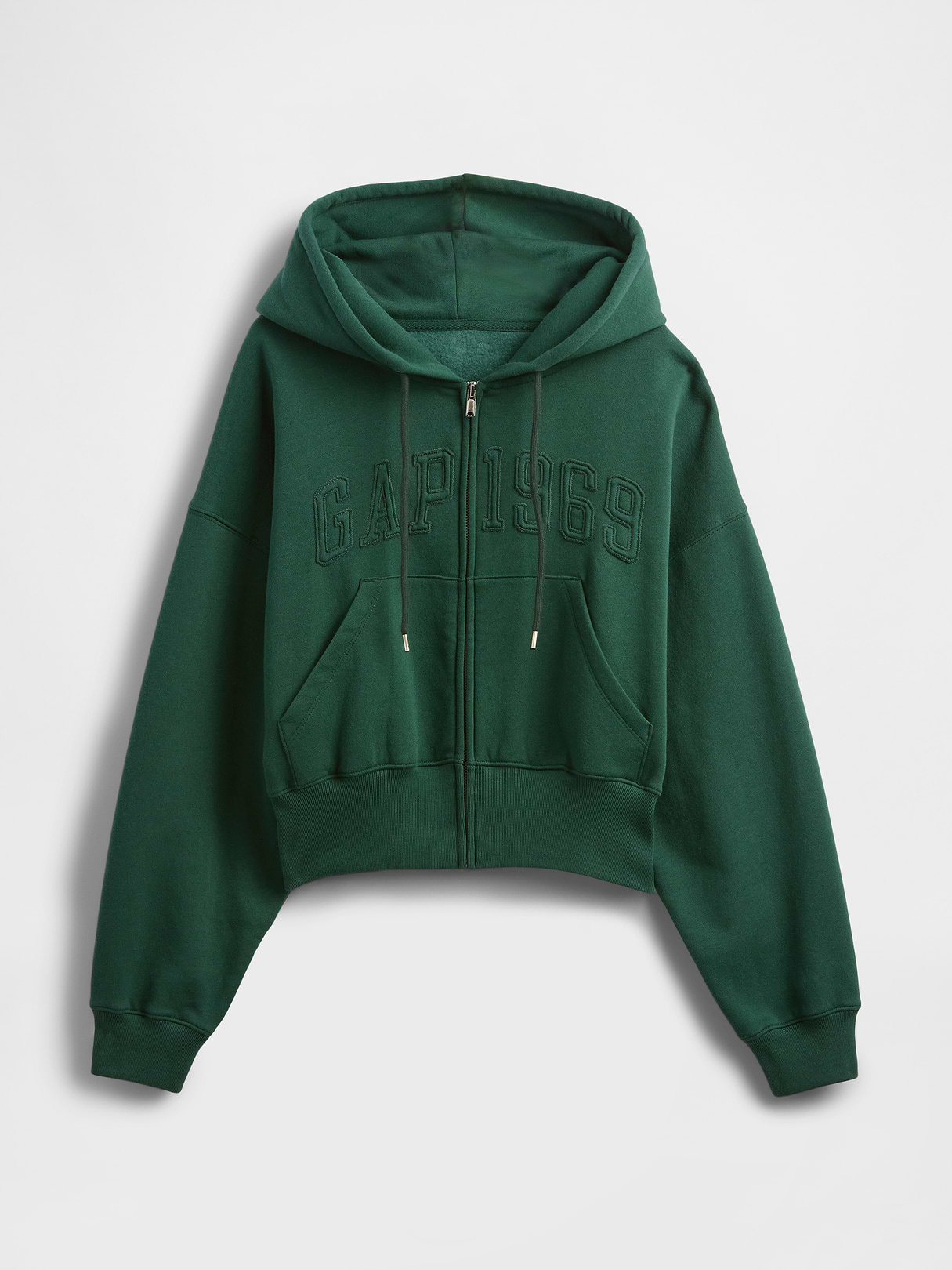 VintageSoft Wedge Zip Hoodie - Deep hunter green