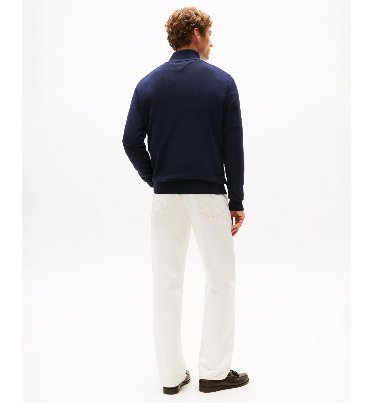 Tommy Hilfiger Men's Essential Cotton Quarter-Zip Sweater - Desert Sky