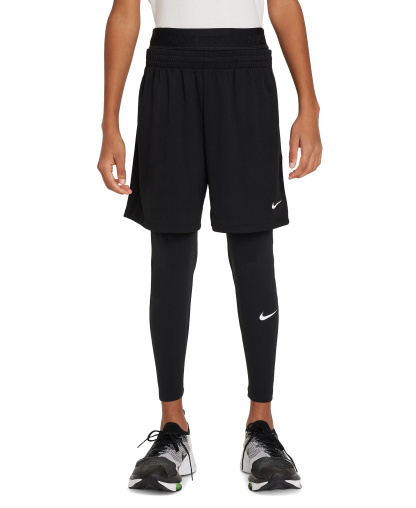 Nike Big Boys Pro Dri-FIT Stretch Performance Leggings - Black/black/white