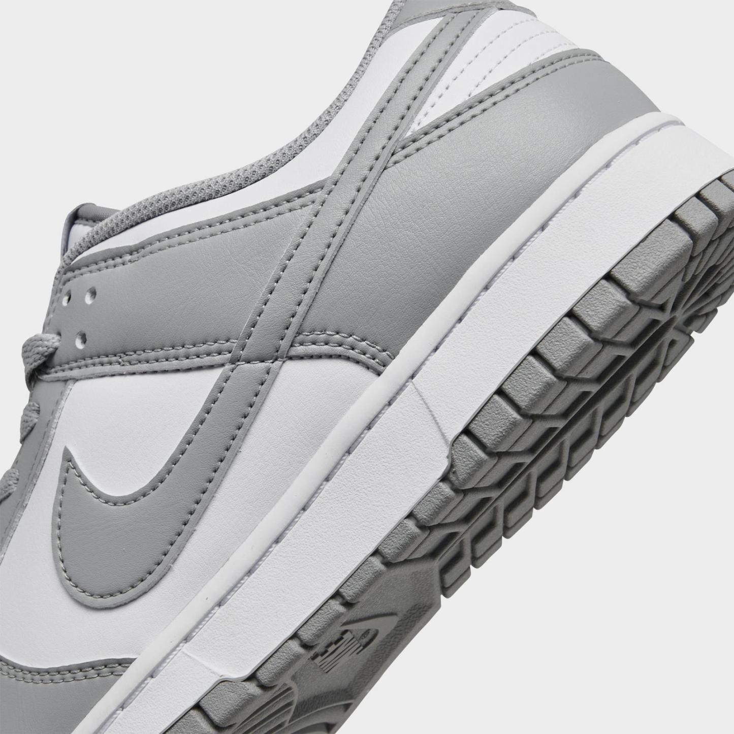 Men's Nike Dunk Low Retro Casual Shoes - White/White/Light Smoke Grey
