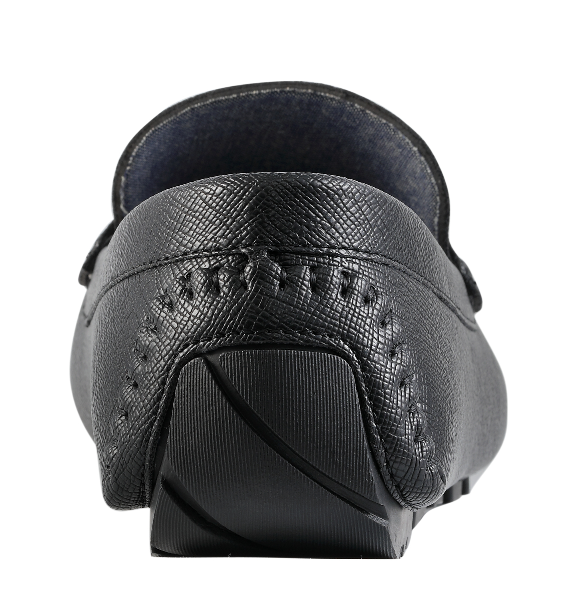 Tommy Hilfiger Men's Attle Moc Toe Driving Loafers - Black saffiano texture