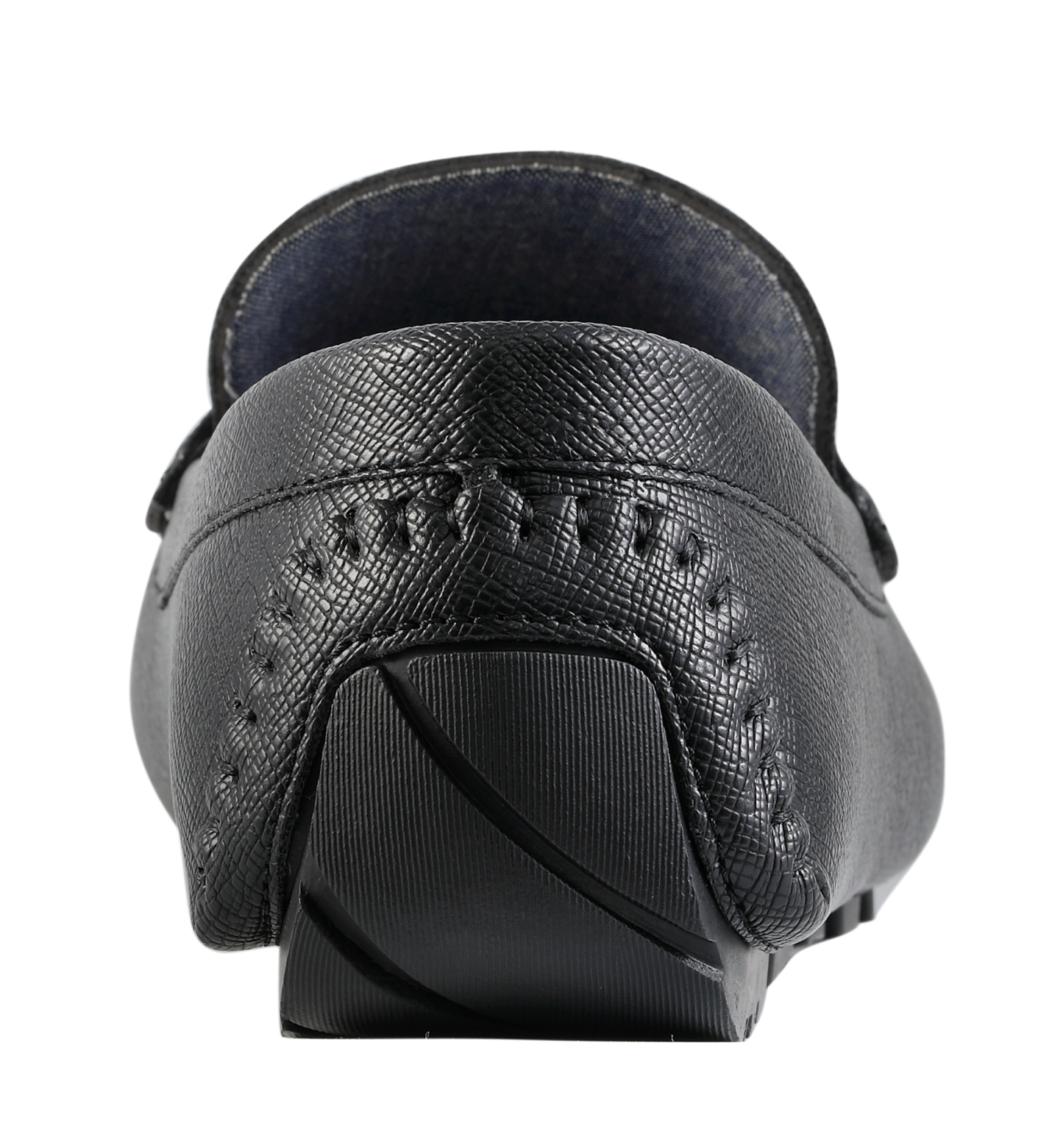 Tommy Hilfiger Men's Attle Moc Toe Driving Loafers - Black saffiano texture