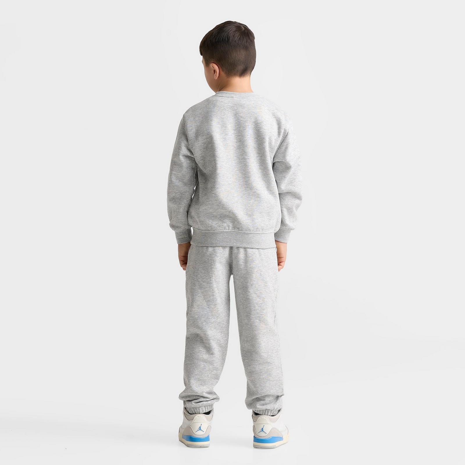 Little Kids' Jordan Jumpman Swoosh Crewneck Sweatshirt and Jogger Pants Set - Light Grey Heather - view 2