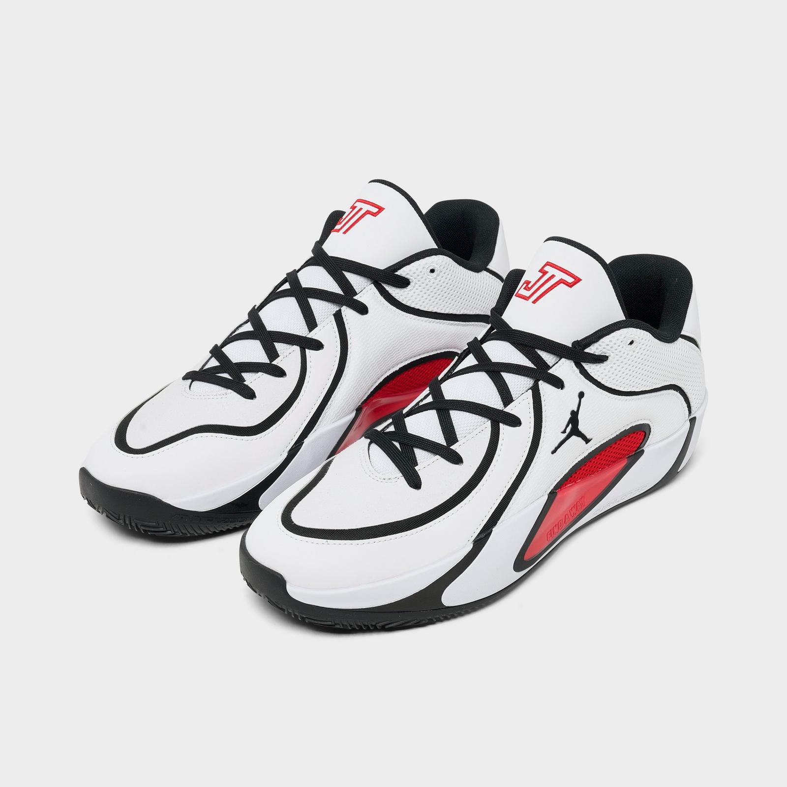 Men's Jordan Tatum 4 Basketball Shoes - White/University Red/Black - view 2