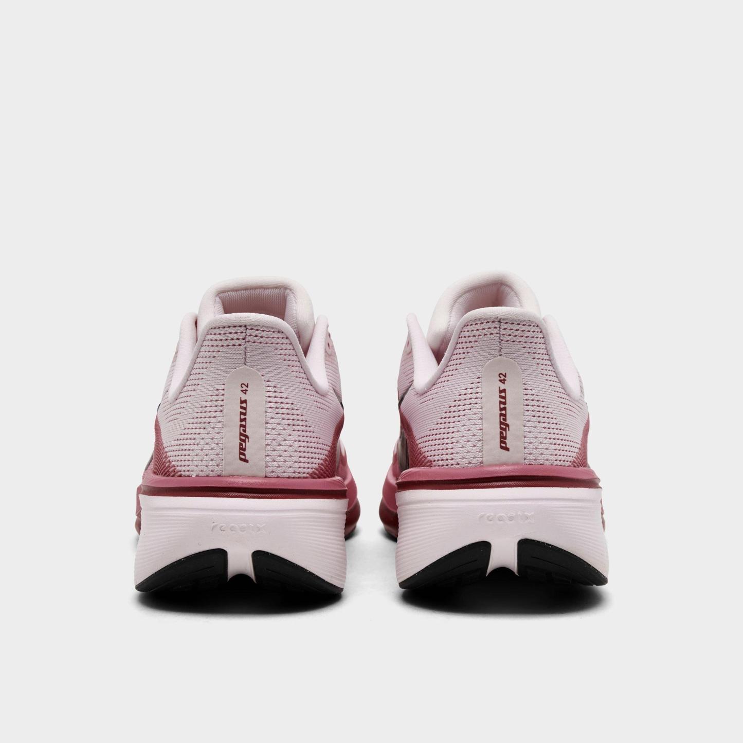 Women's Nithtke Pegasus 42 Running Shoes - Part 2 - Pearl Pink/Black/Peony/Team Crimson - Back view