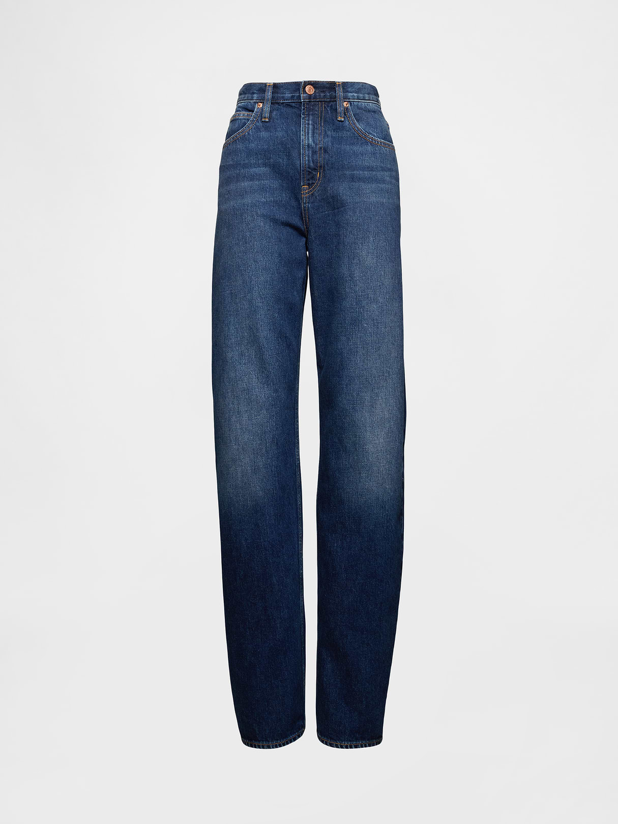 High Rise Barrel Jeans - Dark indigo
