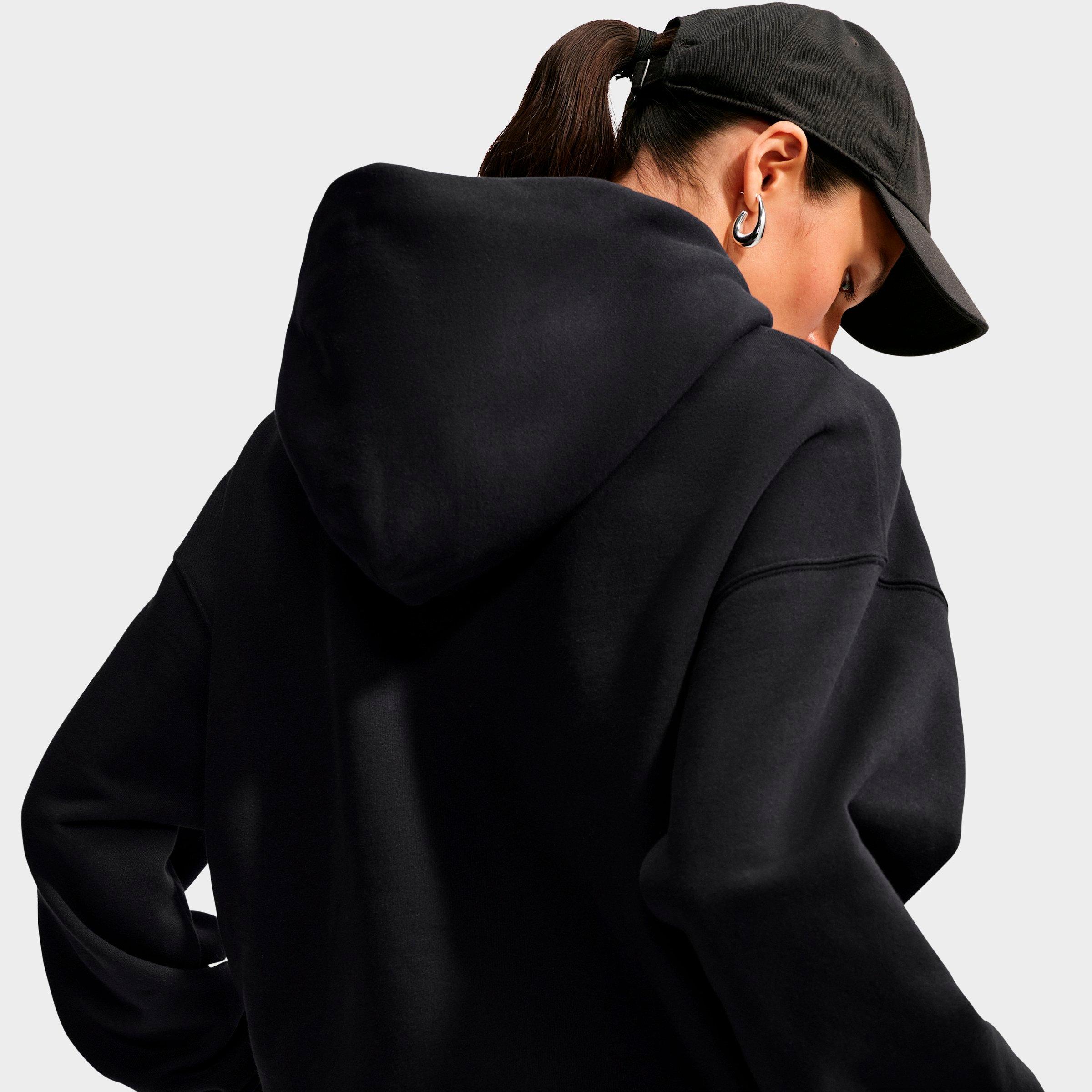 Women's Nithtke Studio Fleece Medium Weight "Graphic Pack" Logo Oversized Pullover Hoodie - Total Black/White