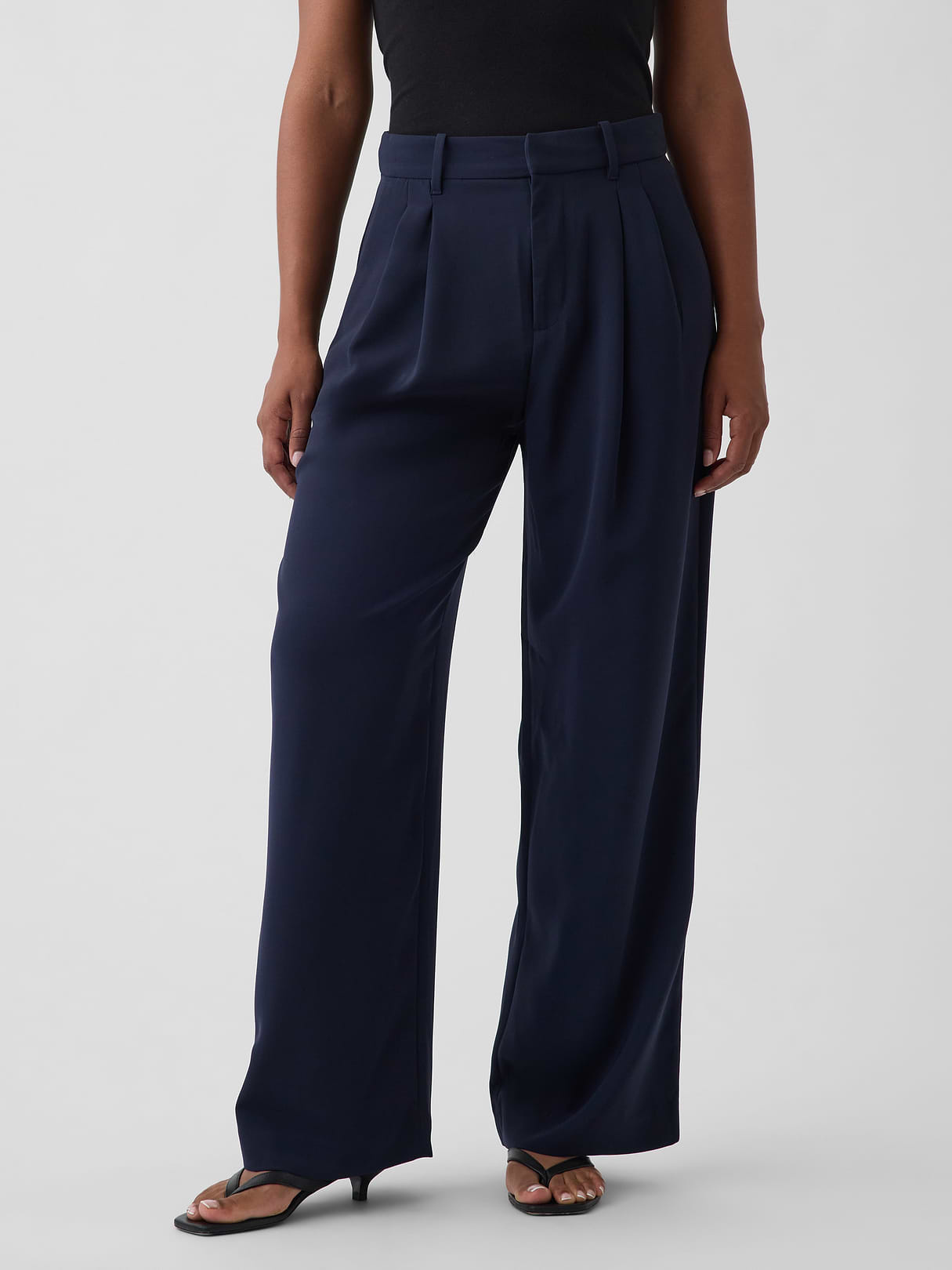 Curvy 365 High Rise Pleated Trousers - New classic navy