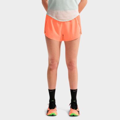 Women's Nithtke AeroSwift Dri-FIT ADV Mid-Rise 3 Inch Brief-Lined Shorts - Orange Pulse/Black/White/Black