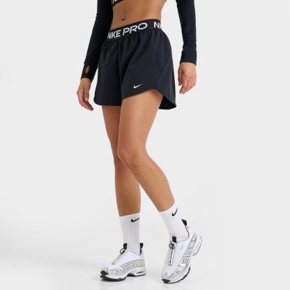 Women's Nike Pro Dri-FIT Mid-Rise 3" Brief-Lined Woven Shorts - Black