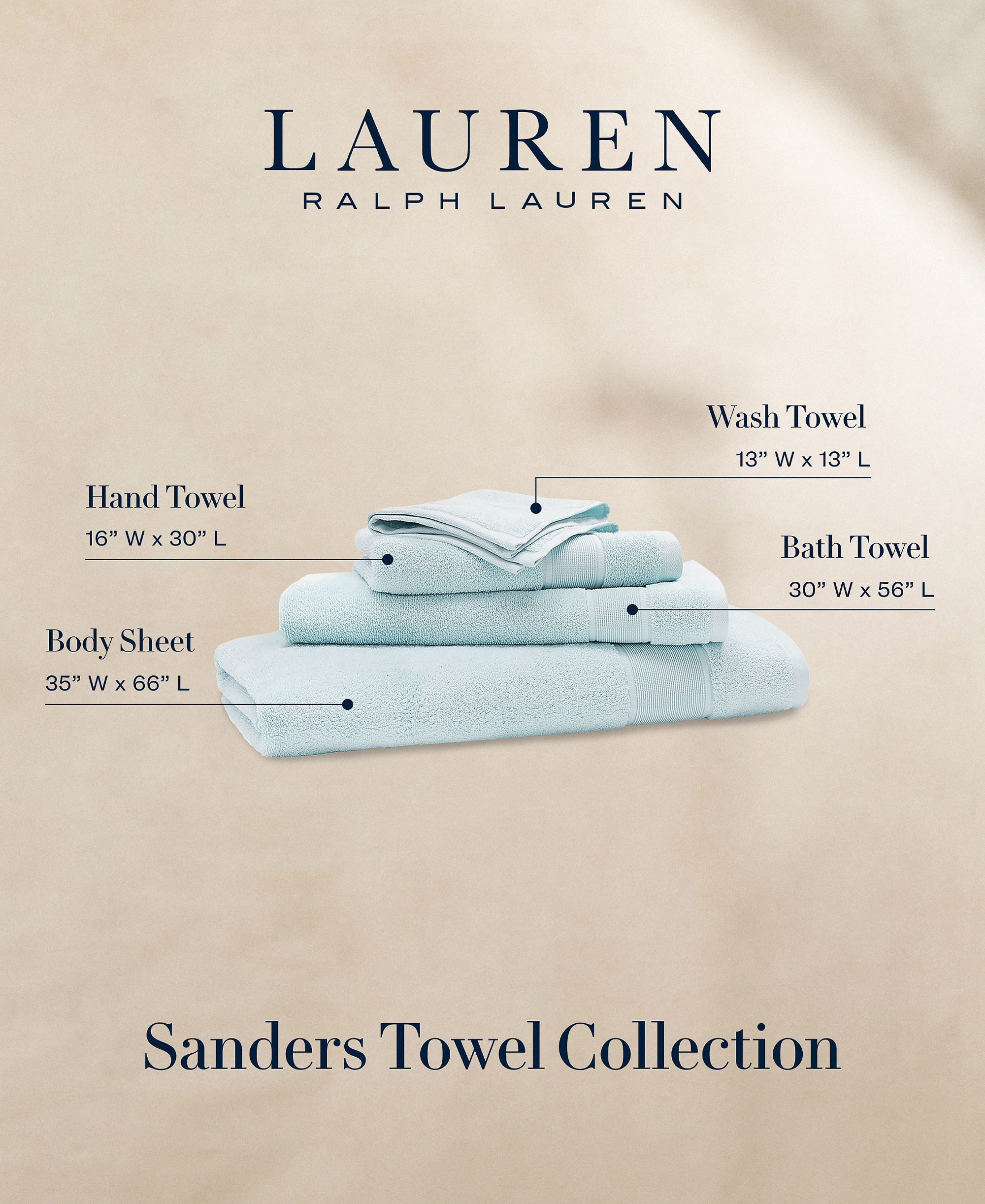 Lauren Ralph Lauren Sanders Solid Antimicrobial Cotton Bath Towel, 30" x 56" - Lagoon Blue