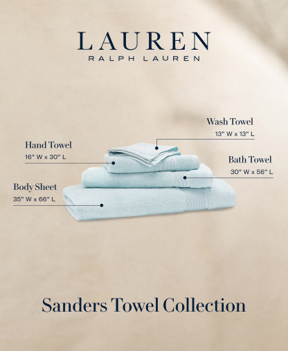 Lauren Ralph Lauren Sanders Solid Antimicrobial Cotton Bath Towel, 30" x 56" - Lagoon Blue