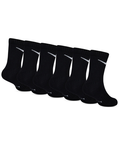 Nike Kids' 5-7 Performance Crew Socks, 6-Pack - Black