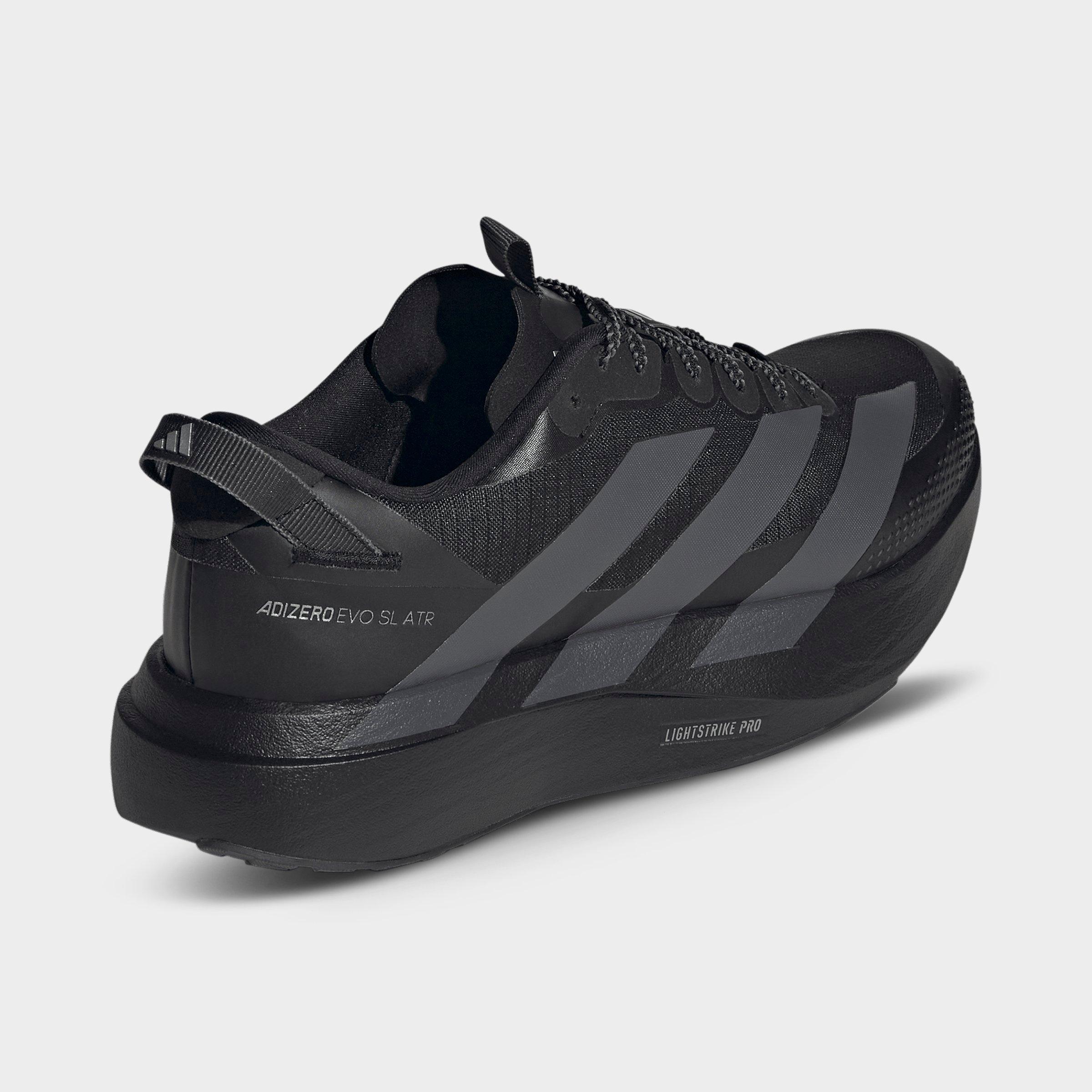 Men's adidas Adizero EVO SL ATR Running Shoes - Core Black/Grey/Silver Metallic - Back view