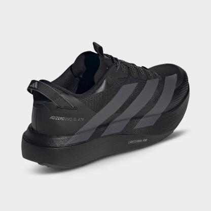 Men's adidas Adizero EVO SL ATR Running Shoes - Core Black/Grey/Silver Metallic - Back view