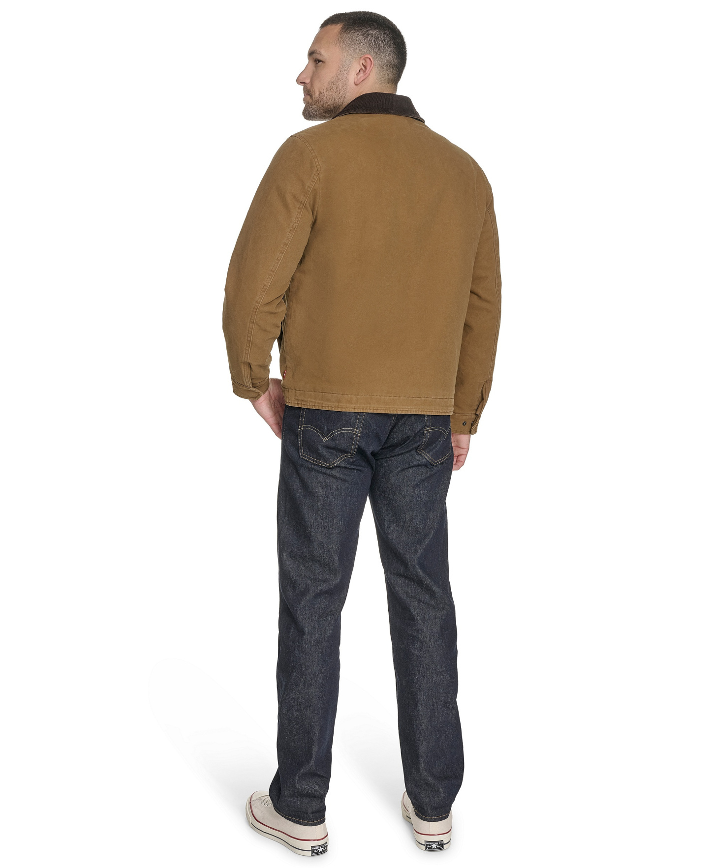 Levi's Men's Cotton Canvas Zip-Front Depot Jacket - Worker Brown