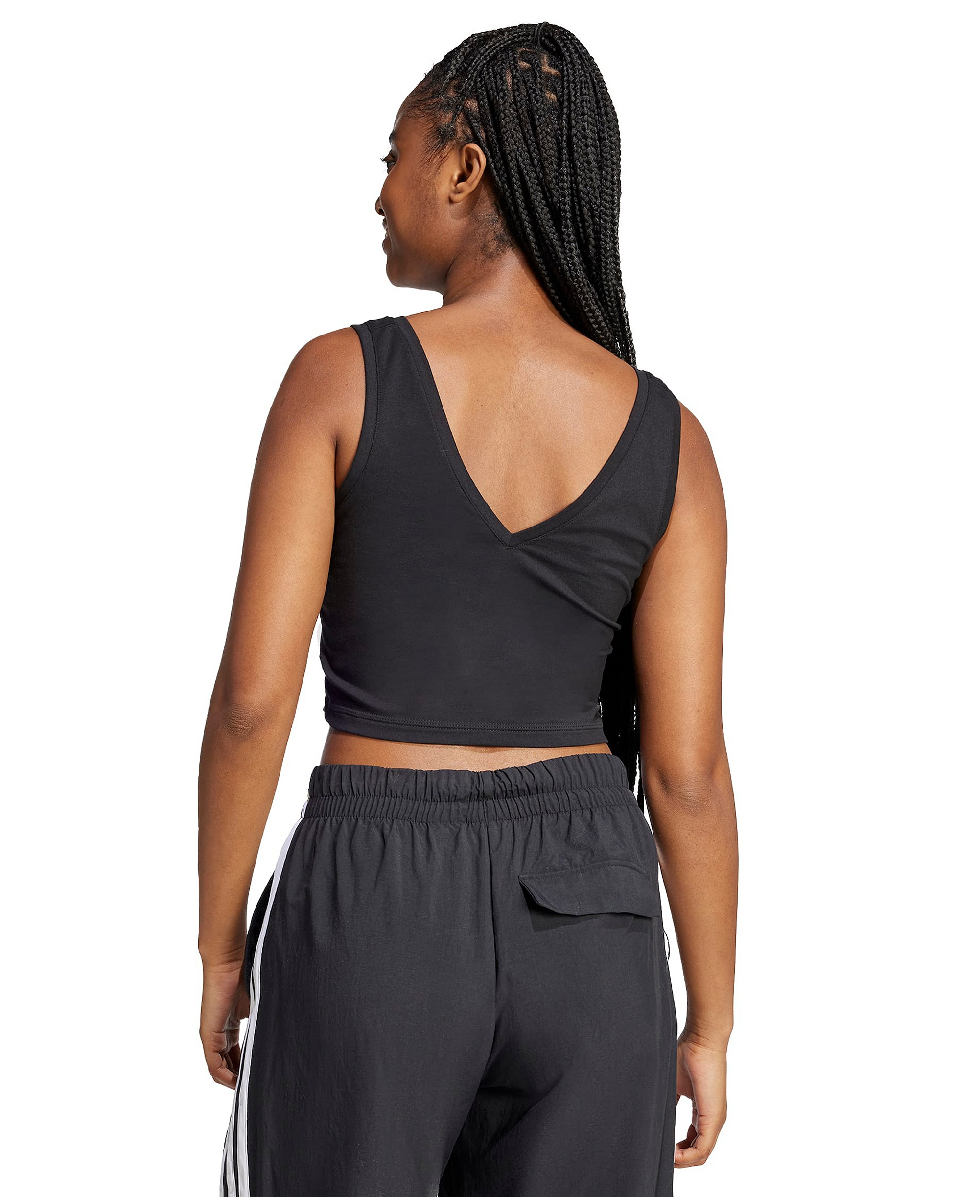 adidas Women's Essentials Small Logo Cotton Tank Top - Black/White