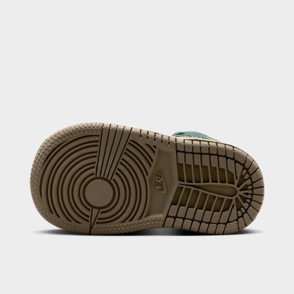 Kids' Toddler Air Jordan Retro 1 Mid SE Casual Shoes - Khaki/Hasta/Olive Grey/Light Lemon Twist - view 6