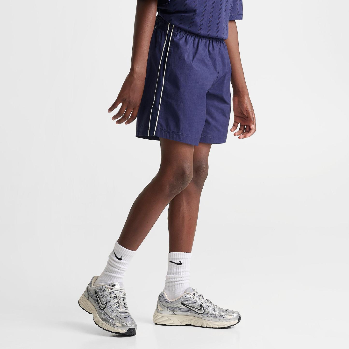 Big Kids' Nithtke Sportswear Woven Shorts - Midnight Navy/Midnight Navy/Soft Pearl/Midnight Navy