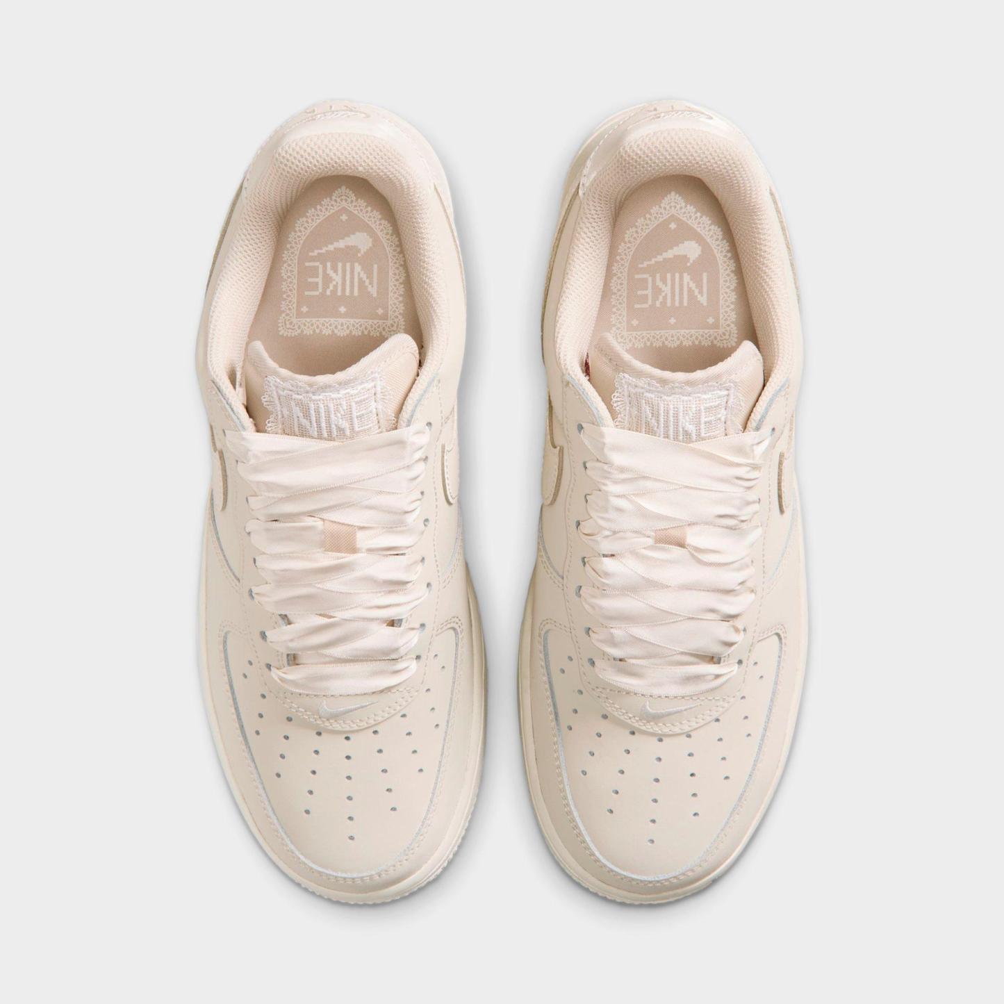 Women's Nithtke Air Force 1 Retro Premium Casual Shoes - Oatmeal/Oatmeal/Pale Ivory - Top view