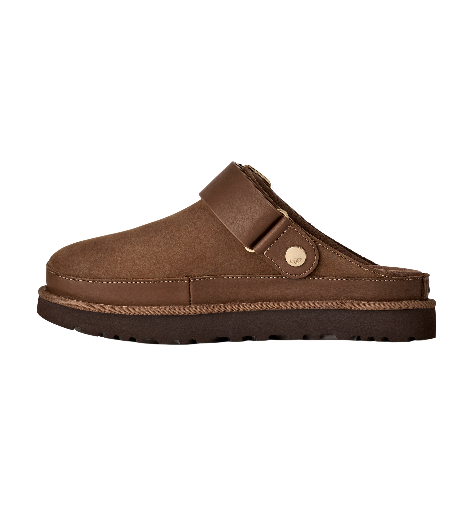 UGG® Women's Goldenstar Villa Round Toe Clogs - Dark Chestnut