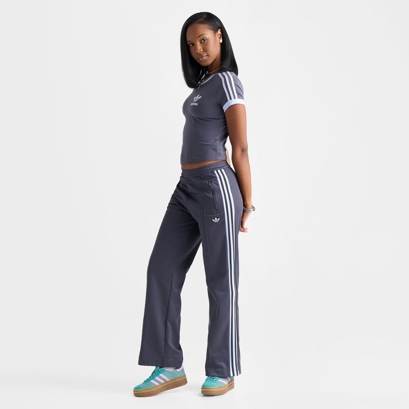 Women's adidas Originals Beckenbauer Classic Track Pants - Dark Grey/Aurora Onix/Crystal Sky - view 2
