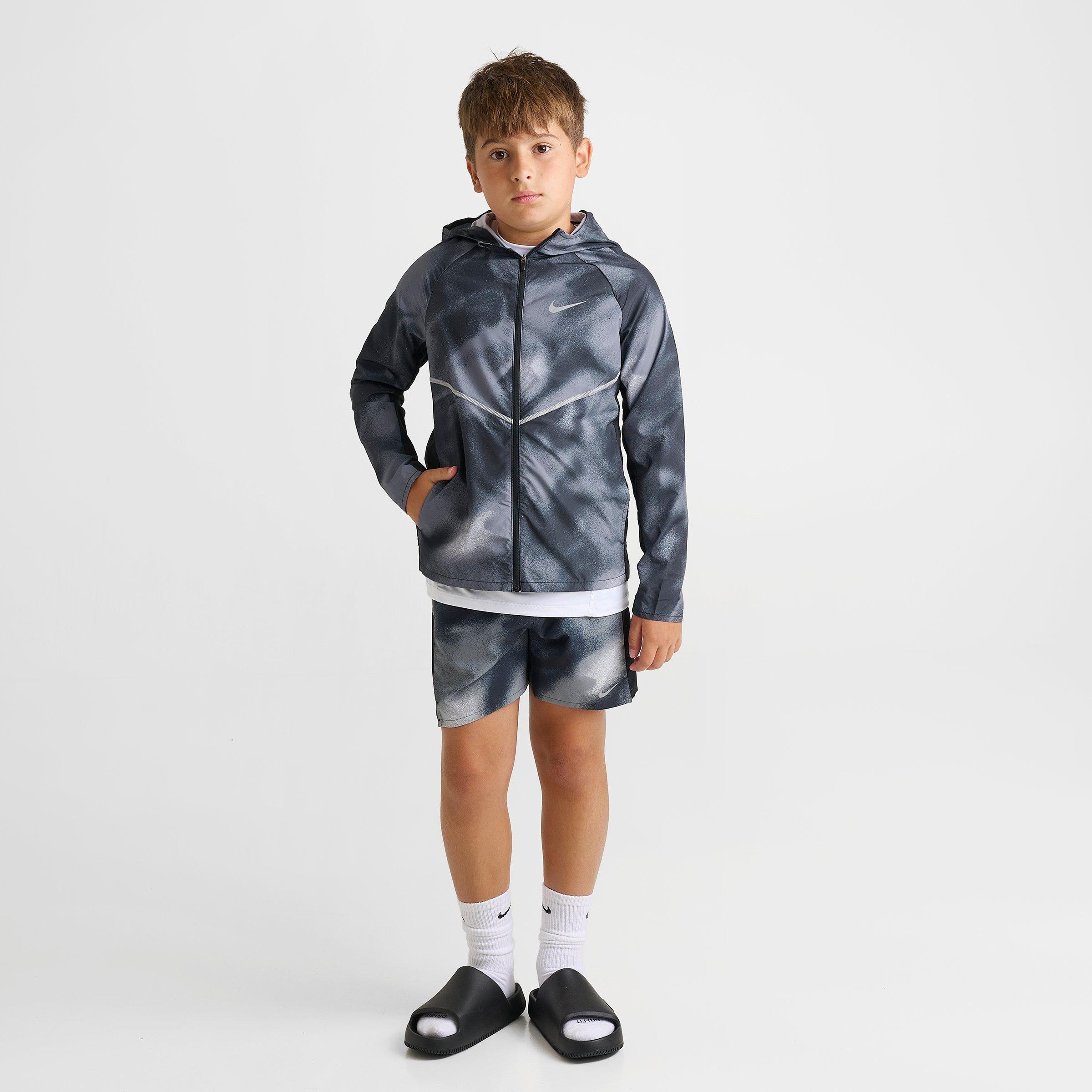 Big Kids' Nithtke Miler Full-Zip Training Jacket - Black/Reflective Silver (IR1880-010)