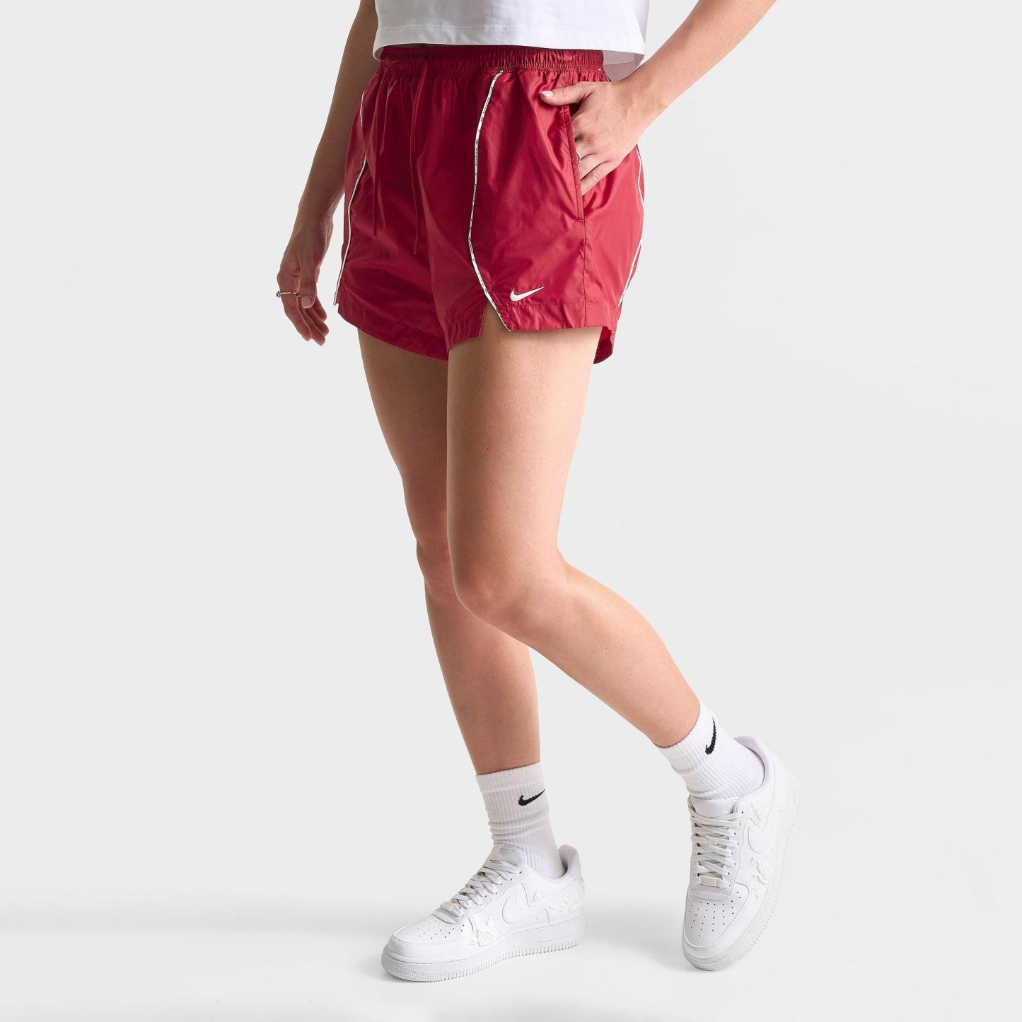 Women's Nithtke Sportswear Loose Mid-Rise Repel Woven Shorts - Tough Red/Sail/Sail