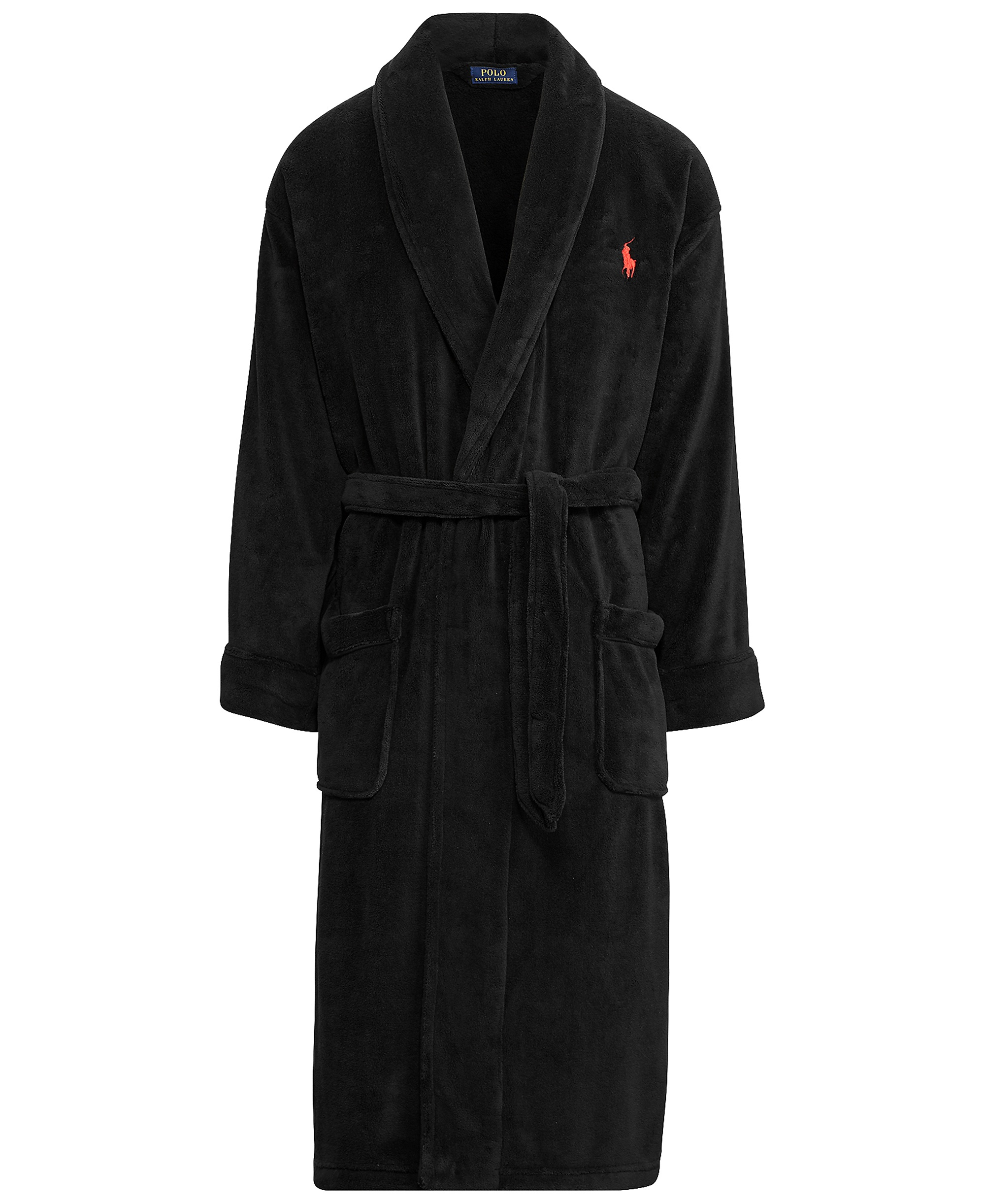 Polo Ralph Lauren Men's Sleepwear Soft Cotton Kimono Velour Robe - Polo Black